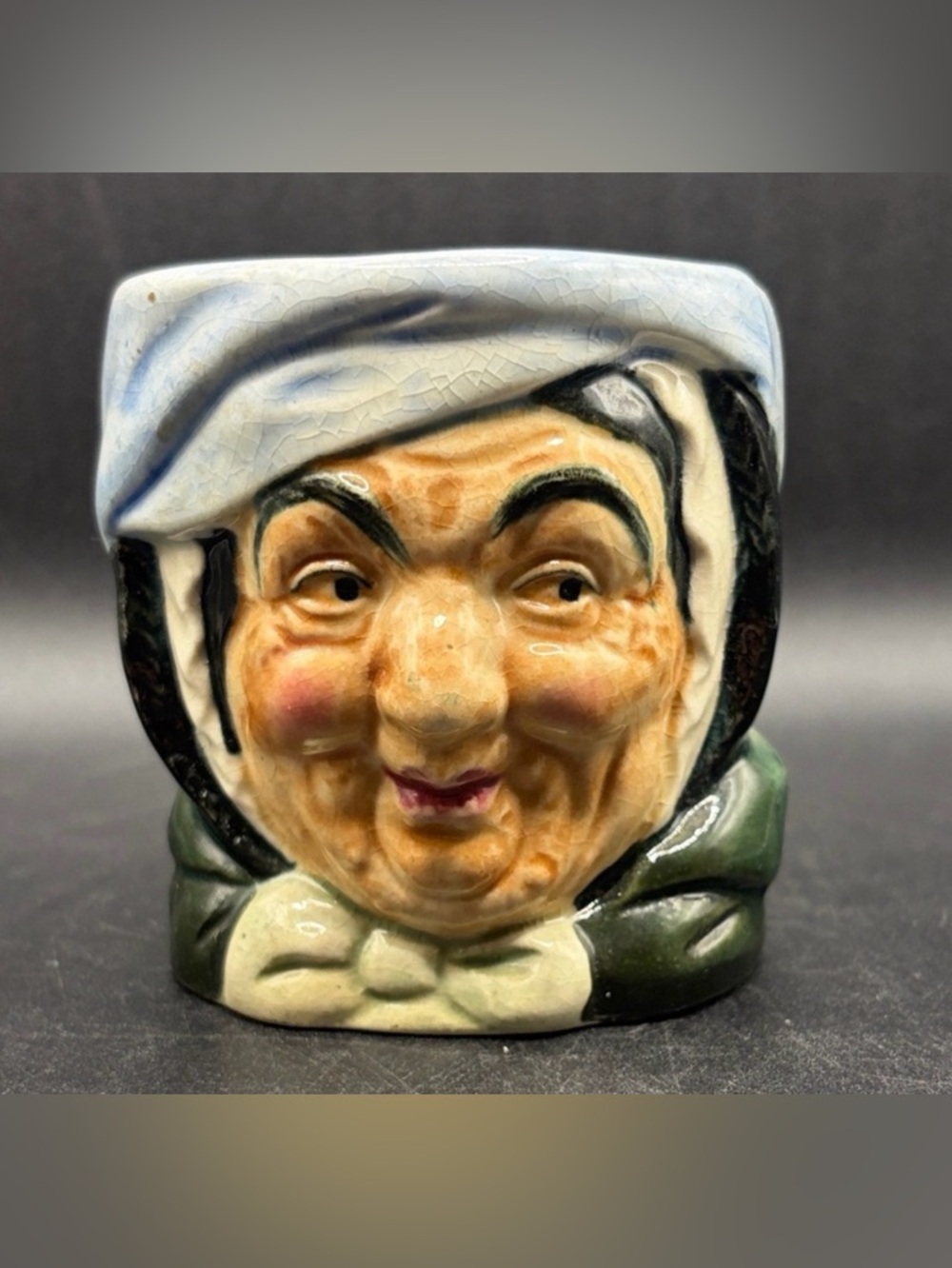 Vintage Marutomoware Sairey Gamp Hand Painted Ceramic Cup Vessel, Toby Mug